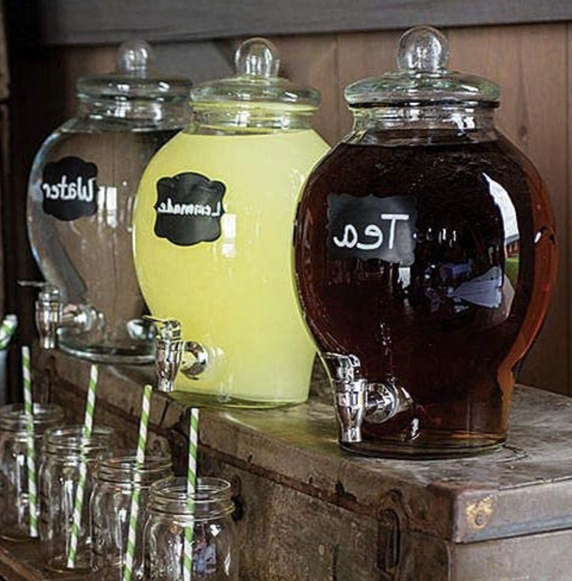 Country Chic Glass Beverage Dispenser
