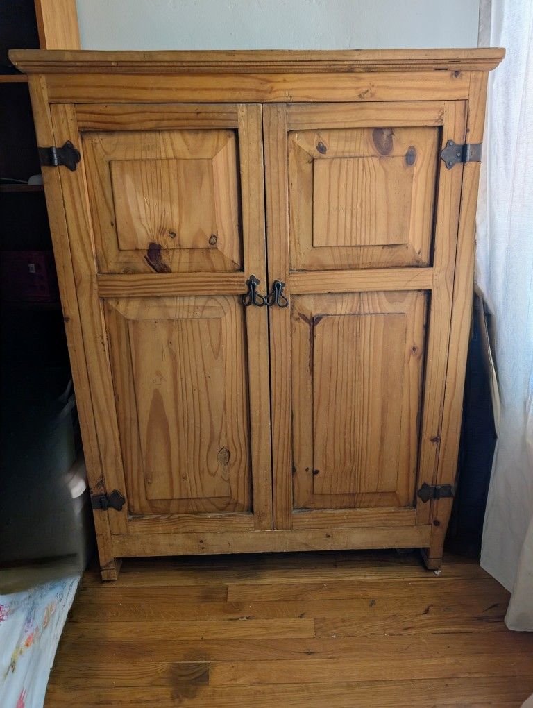 Vintage 90's Rustic Farmhouse Southwest Cabinet