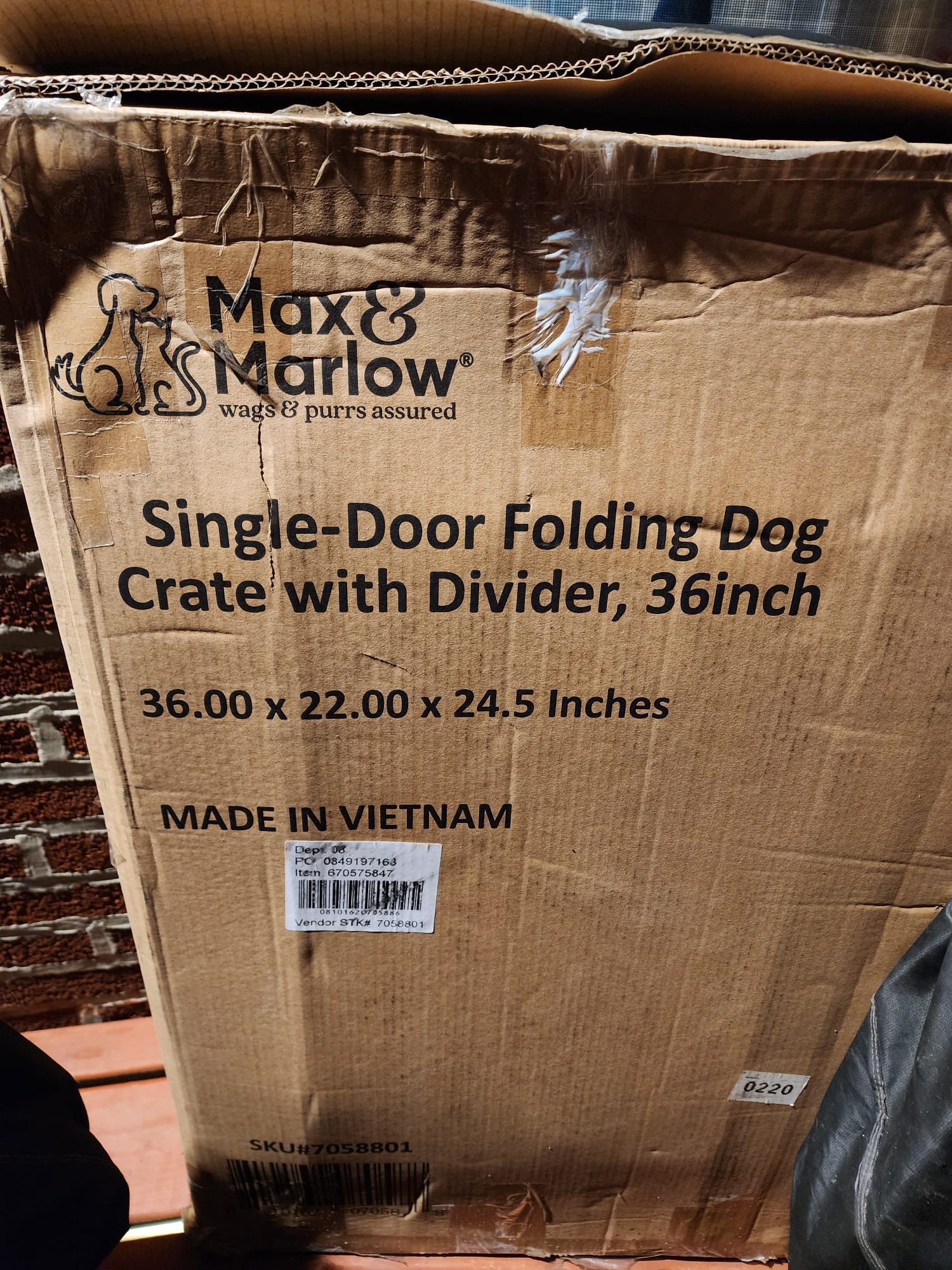 Folding Dog Door Crate With Divider