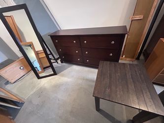 Dresser, standing mirror & night stand