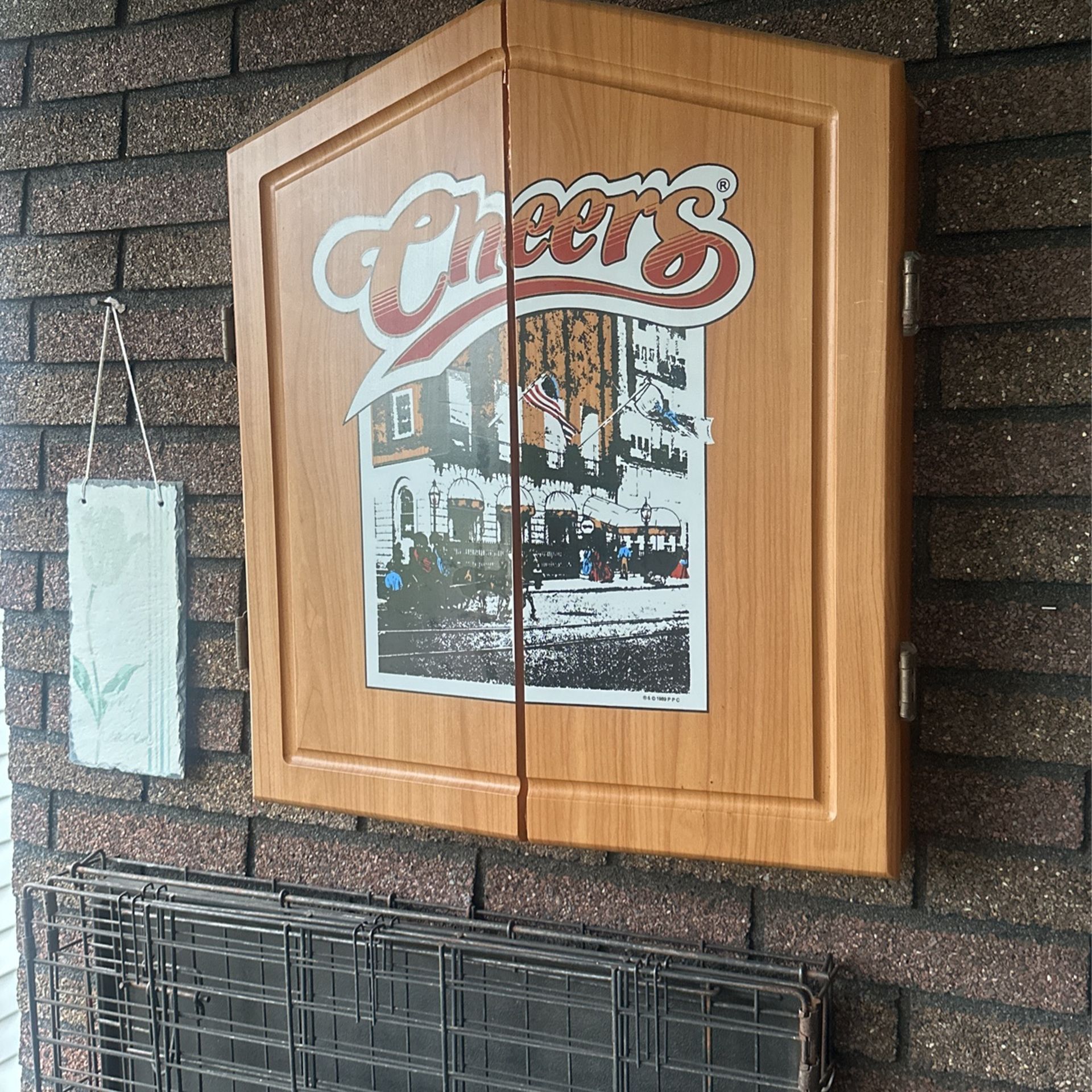 Vintage Cheers Dartboard Case And Board