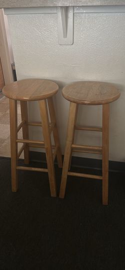 2 wooden stools