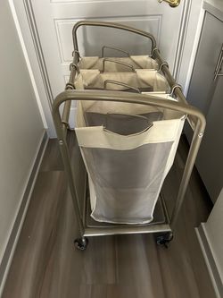 Rolling Laundry Sorter with Multiple Compartments