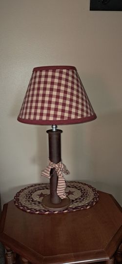 Authentic vintage mill bobbin lamp