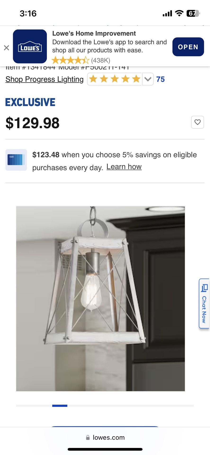 Progress Lightning Mini pendant