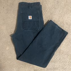Carhartt Faded Black Double Knee Pants 36 32