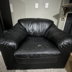 Faux Leather Arm Chair 