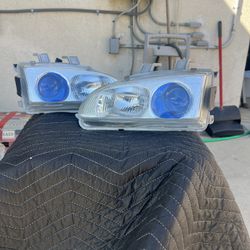 92-95 Honda Civic DenJI DJ-HD767 Gen I Projector Headlight Pair Set EG EJ- Blue
