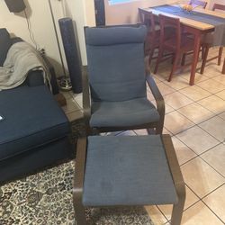 ikea poang chair with Ottoman 