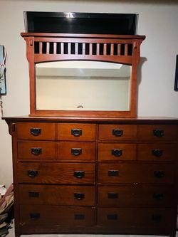 Mission Style Tall Dresser with matching side tables