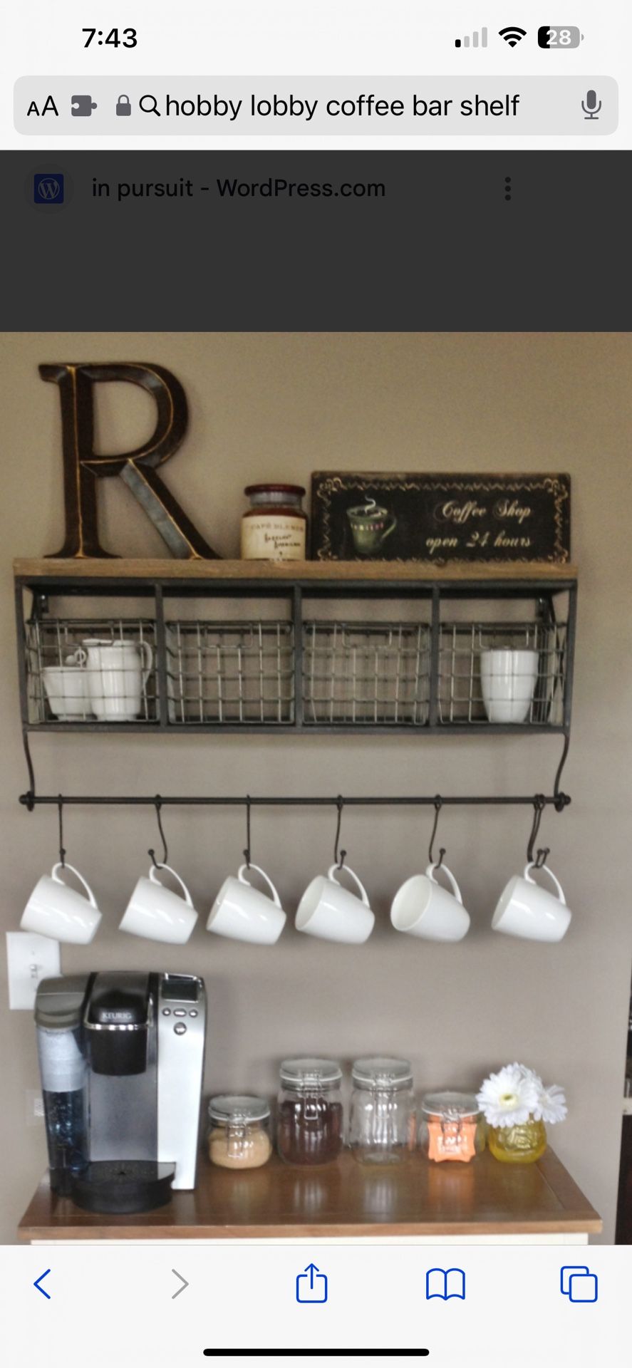 HOBBY LOBBY COFFEE BAR FLOATING SHELVE