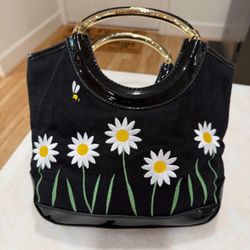 Rare Vintage 90’s LuLu Guinness Embroidered Daisy Bee bag