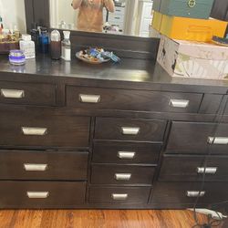   dresser  wooden with mirror 