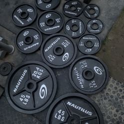Like New Set Of Nautilus Olympic Weights Set 