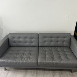 Grey leather couch-like new