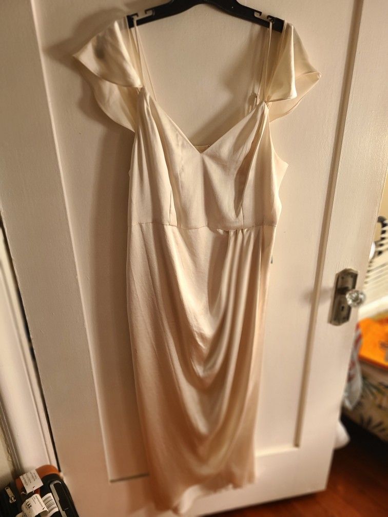 EXPRESS Bridal Off the Shoulder Wrap Dress Size 14