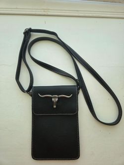 Western Longhorn Crossbody Phone Bag | Adjustable Strap | Phone Wallet Purse