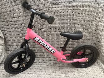 Kids pink balance strider bike 12