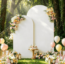 2  Arch Backdrop Stands and White Cover Set
