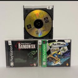 Playstation PSOne Games Jet Moto, Wheel Of Fortune, Rainbow Six Video Games