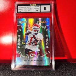 2008 Score Inscriptions Rookie Auto #417 Kevin Robinson Chiefs WR #'d 36/750 UCG NM-MT 8