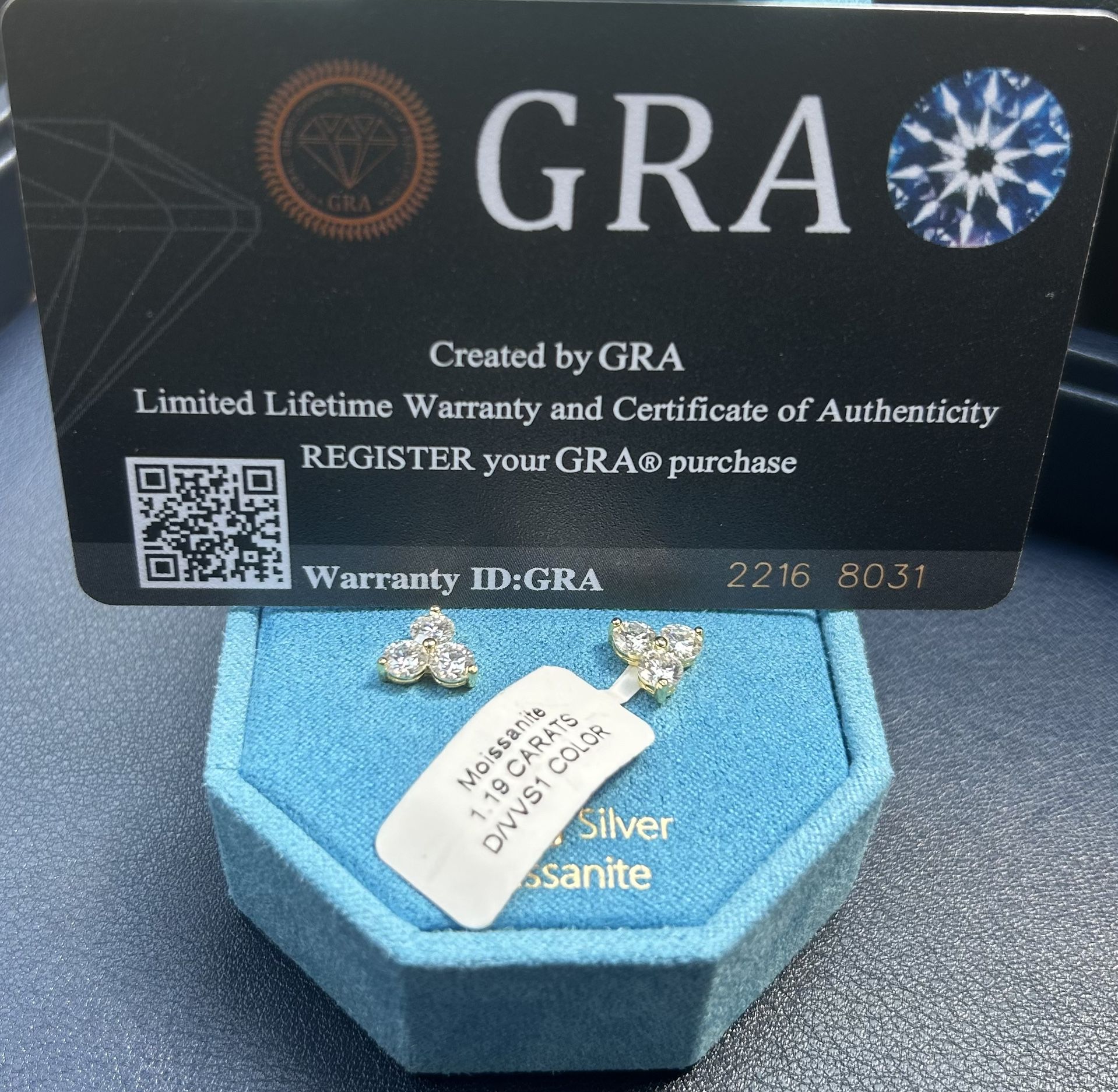 Diamond Earrings MOISSANITE PASS DIAMOND TESTER