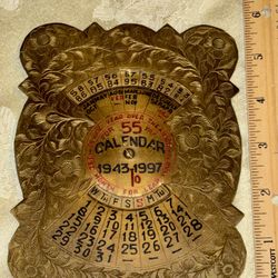 Vintage Brass Circle Calendar