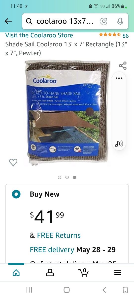 Coolaroo 13x7 Shade Sail