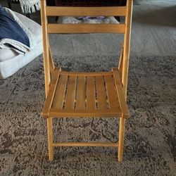 Set Of 4 Folding Wooden Chairs