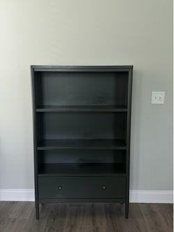 Luxury Black Bookshelf with Storage Drawer