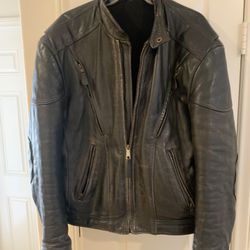 Wilson Vintage heavy-duty leather motorcycle jacket