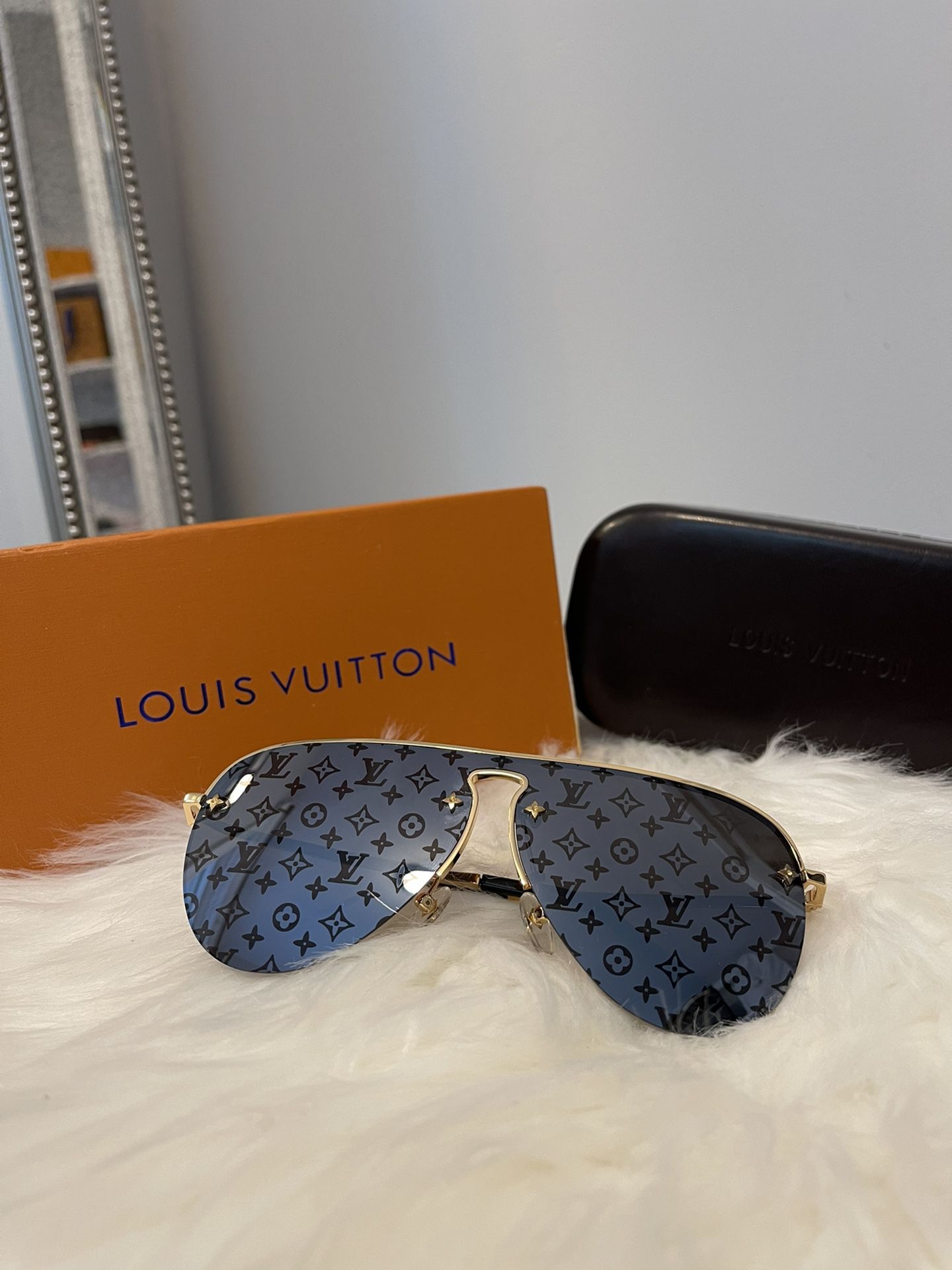 Louis Vuitton, Accessories, Louis Vuitton Grease Sunglasses In Dark Gun  Monogram