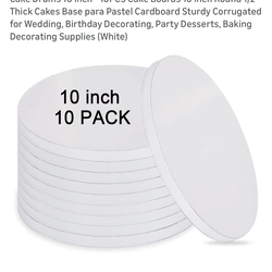Cake Boards 10 Inch White Boards- 10 Pack