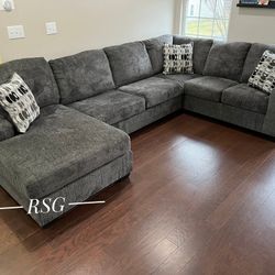 Fast Delivery Gray Chenille Fabric Modular Sectional Couch Set Only $39 Down Payment 👉 PLEASE ASK FOR JON GREEN WHEN YOU ARRIVE!