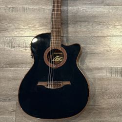 LAG Occitania OC114ACE-BLK Acoustic Guitar; glossy black