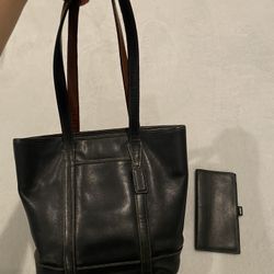 vintage coach tote and checkbook