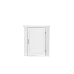 RiverRidge Somerset Corner Wall Bathroom Storage Cabinet Organizer with Doors and an Adjustable Shelf - White 