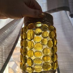 Golden Colored Glass Gem Lantern