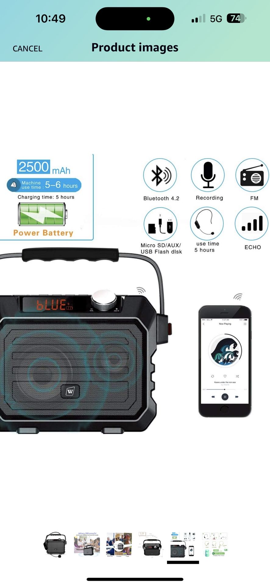 WinBridge Wireless Voice Amplifier, Speaker with Wireless Headset Microphone, Portable PA System Wireless Microphone