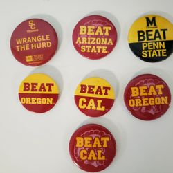 Lot Of 7 Sports Pinback Buttons 