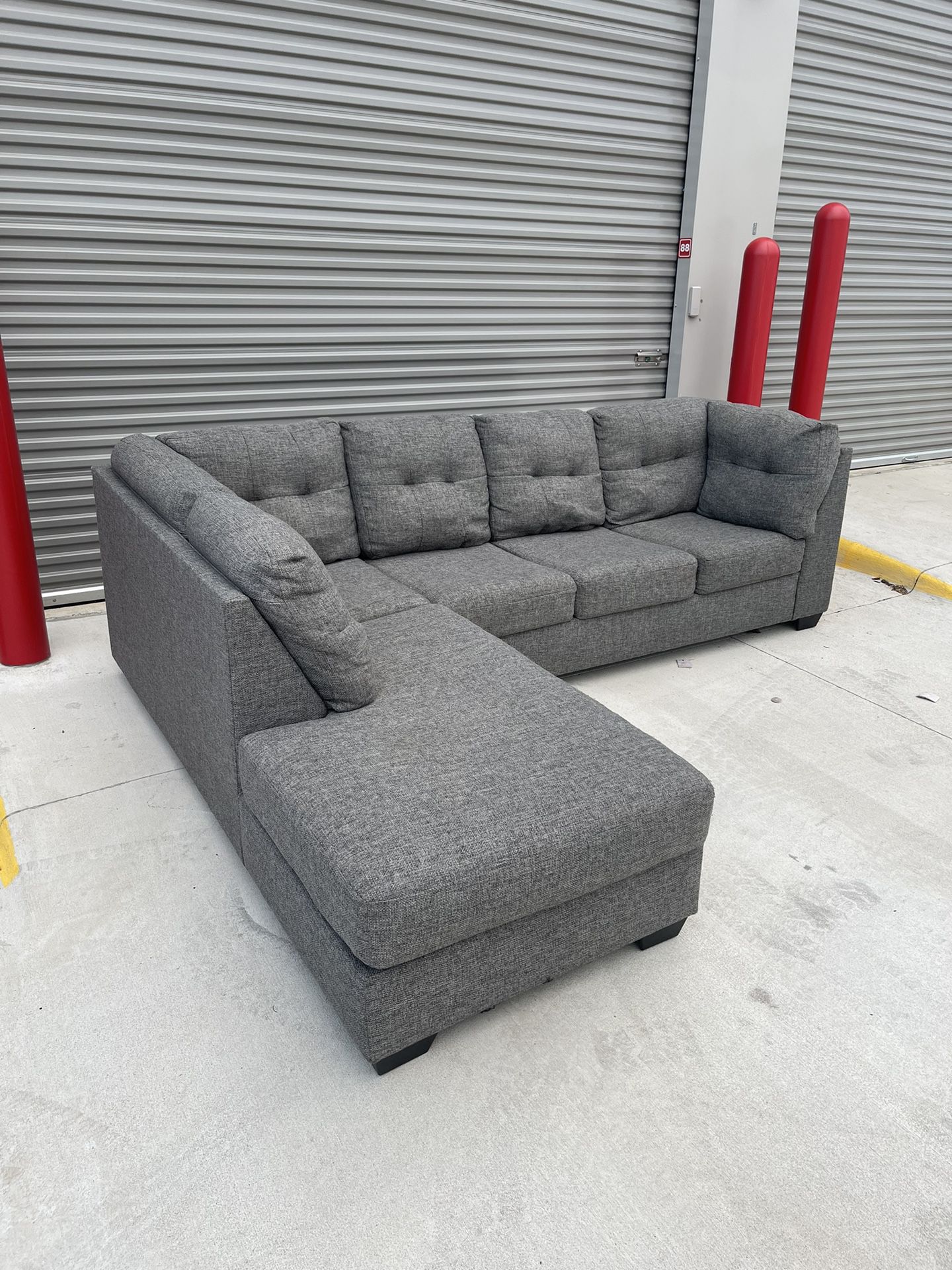 Smoke Grey Sectional Couchj