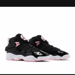 Jordan 6 rings GS black arctic punch, size 6