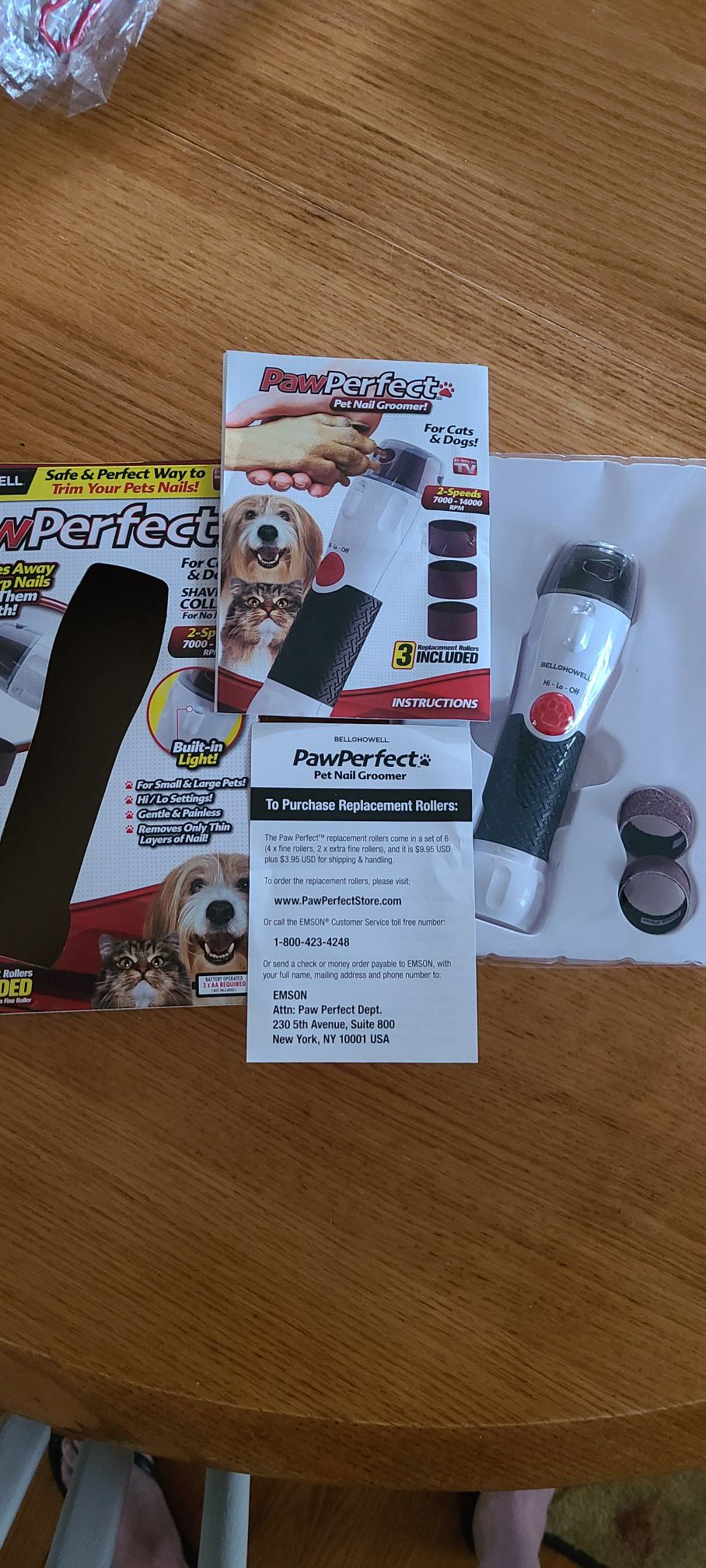 PAWPERFECT 🐕‍🦺 BY BELL and Howell. Dog and Cat Nail Filer. Has 3 Replacement Rollers