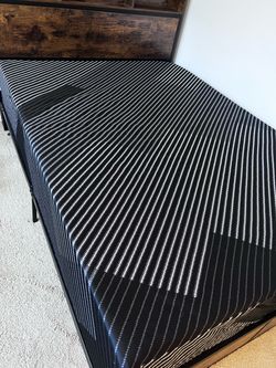 Assembled Bed Frame with Mattress