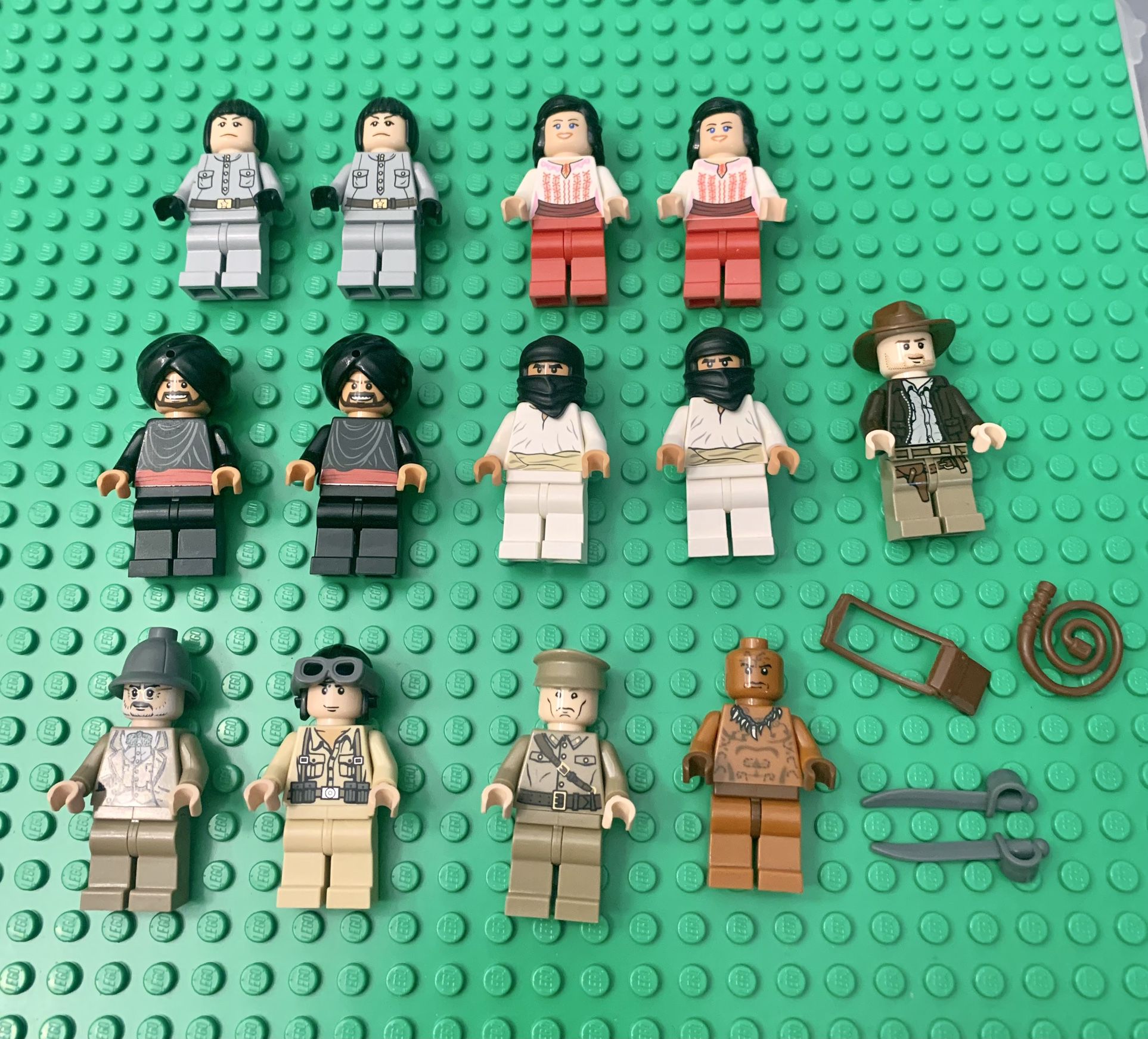 Lot of 13 Original Lego Indiana Jones Minifigures~Cairo Swordsman~Ugha Warrior