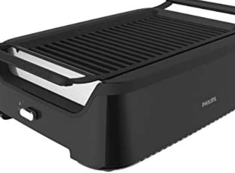 Philips Kitchen Appliances HD6371/94 Philips Smoke-less Indoor BBQ Grill, Avance Collection, 5, Black