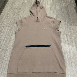 ASRV Men’s tan hoodie Sleeveless size small 