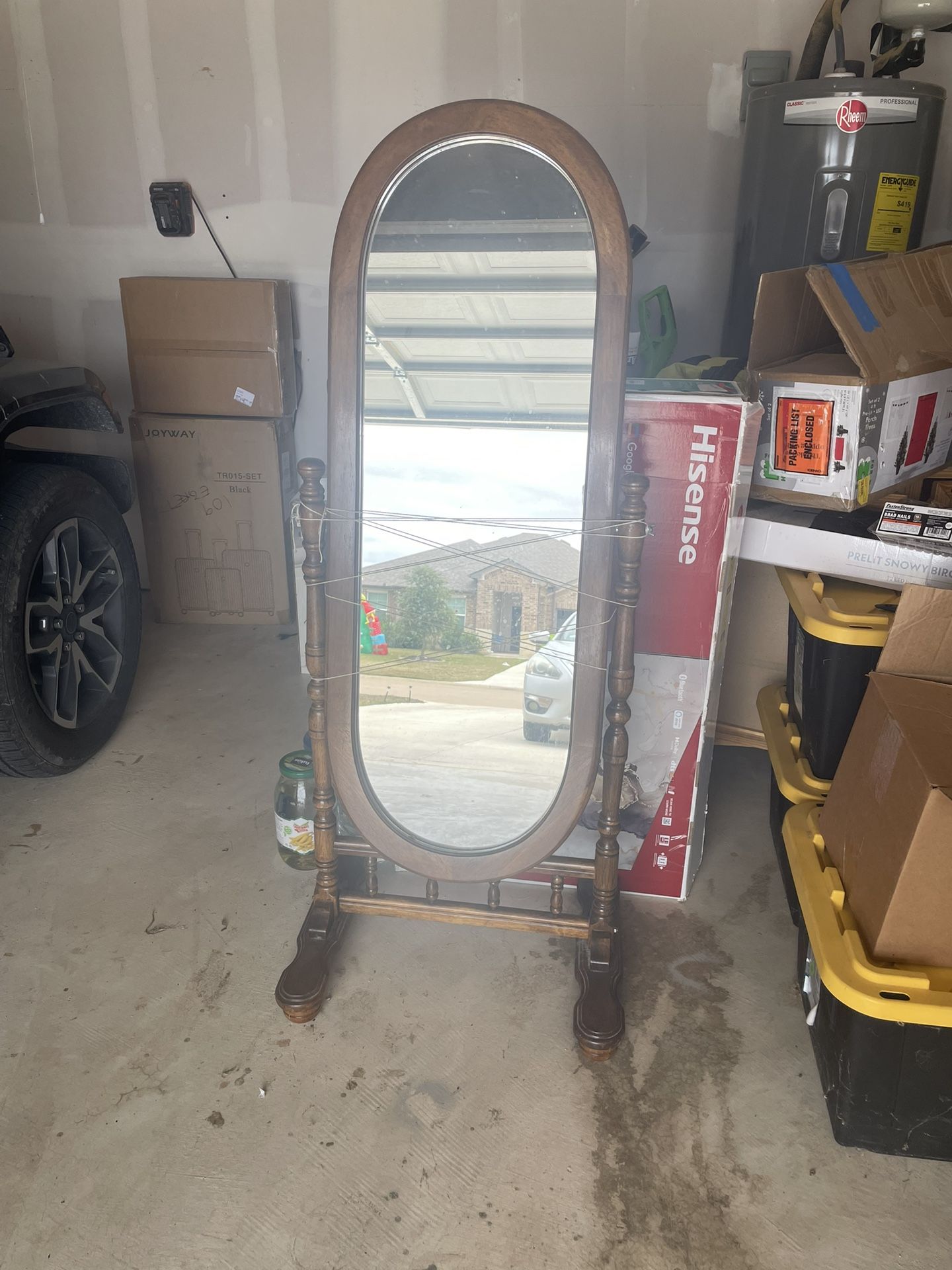 Vintage Wooden Floor Mirror