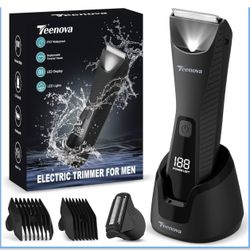 New-Pubic & Body Hair Trimmer for Men, 2 In 1 Electric Ball Groin Razor Shaver with Ceramic Blade, No Nick Mens Grooming Kit for Wet/Dry Use, Cordless