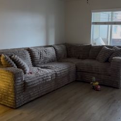sectional couch fluffy 